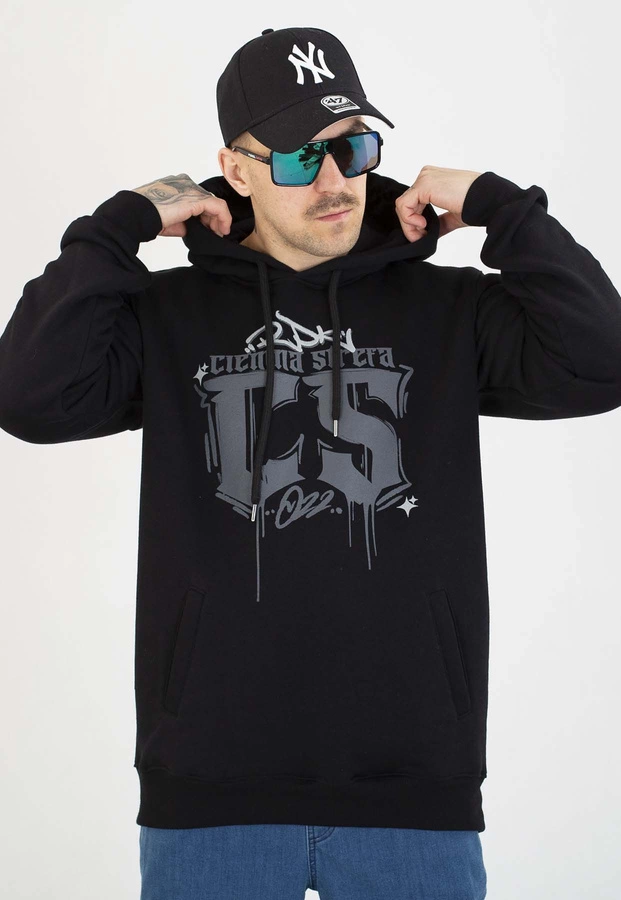 Bluza Ciemna Strefa Z Kapturem Gotyk Graffiti czarna