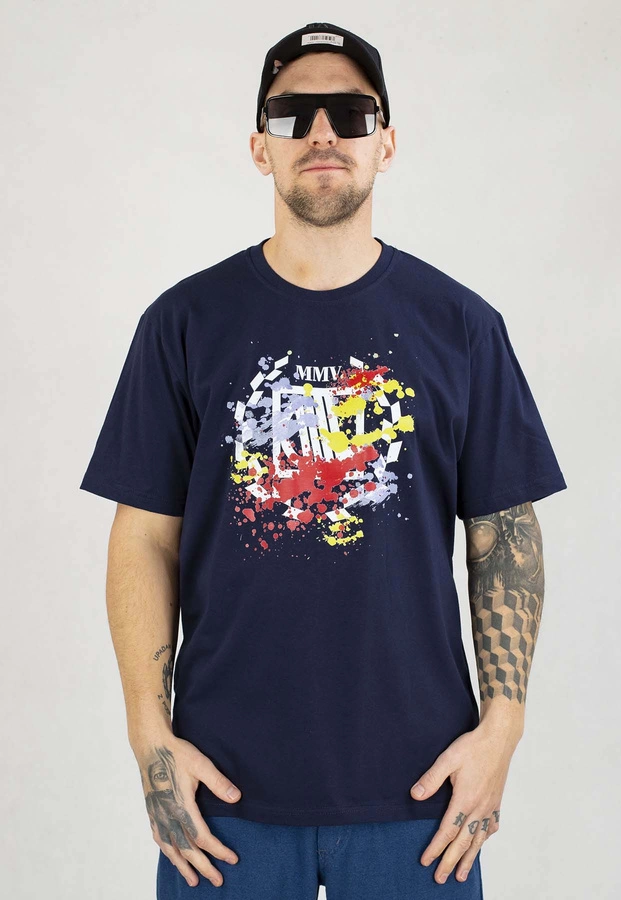 T-shirt Diil Splash granatowo biały