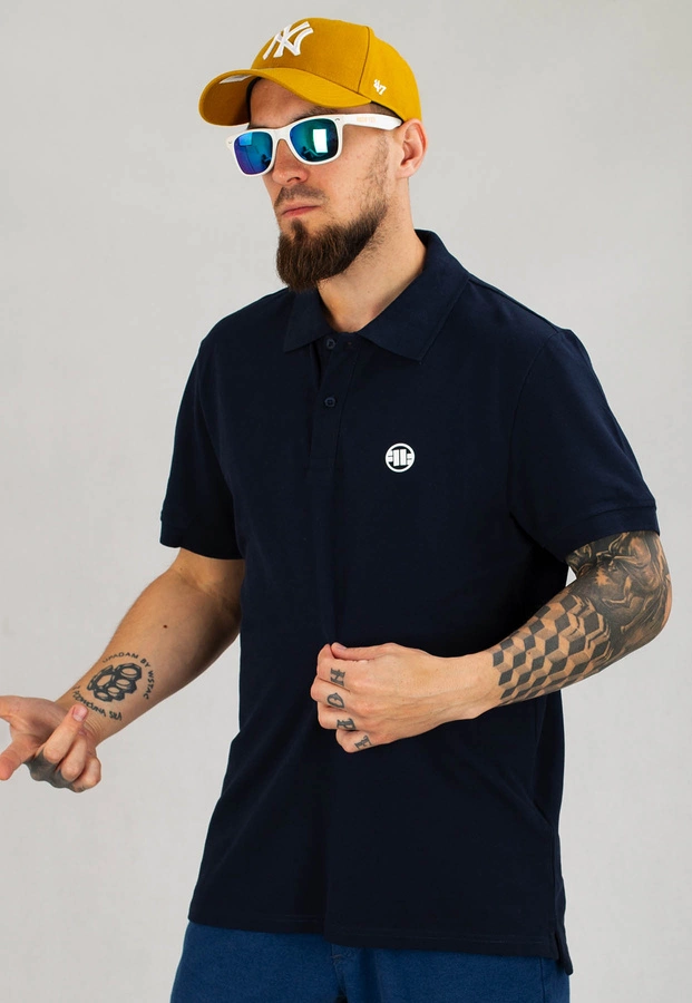 T-shirt Polo Pit Bull Regular Pique granatowy