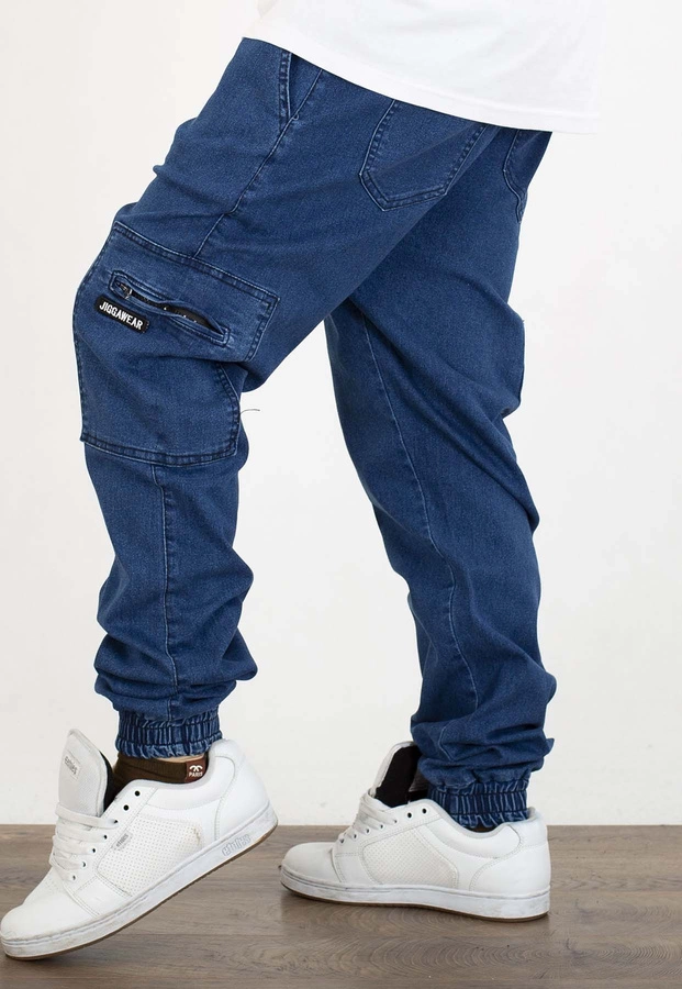 Spodnie Jigga Wear Zip Cargo niebieskie
