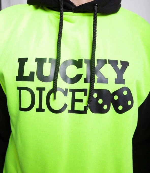 Lucky Dice 2 Colors Bluza z Kapturem Neon/Czarny