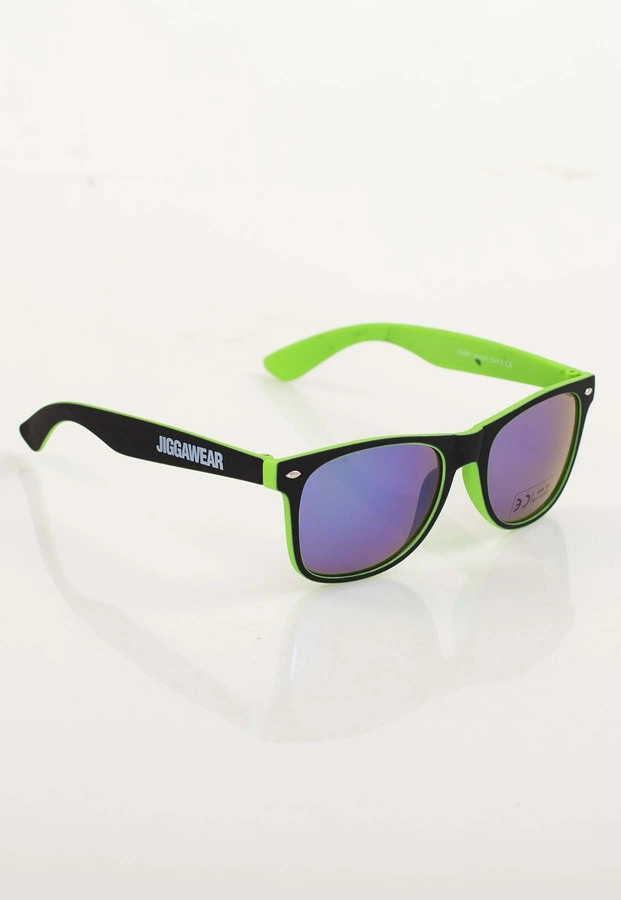 Okulary Jigga Wear Name Contrast Wayfarer Black Green Purple Mirror
