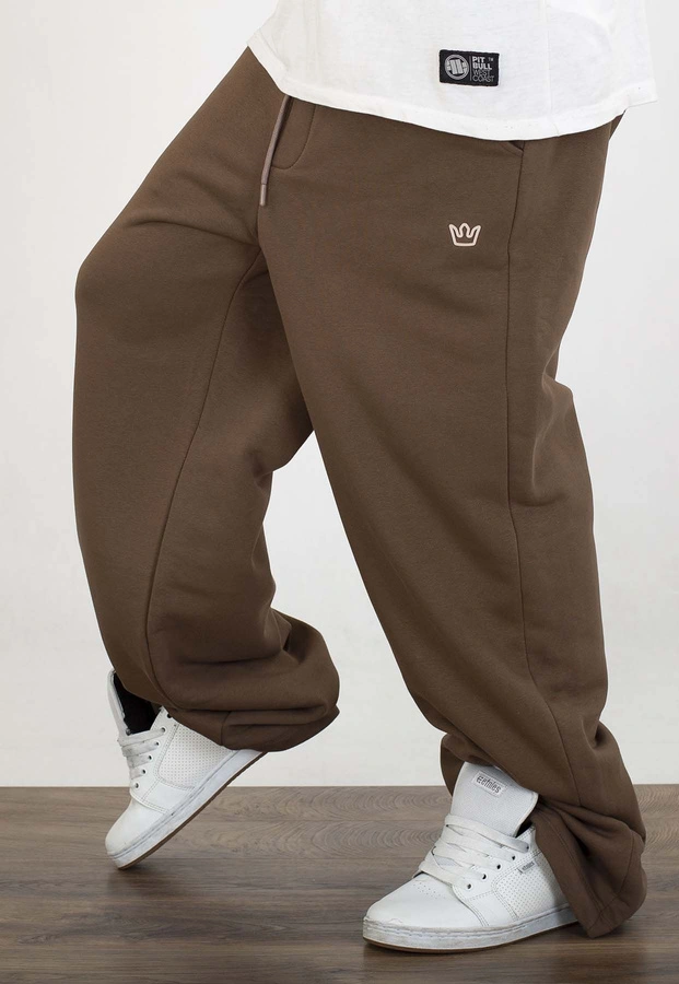 Dresy Jigga Wear Baggy Simple Logo Crown brązowe