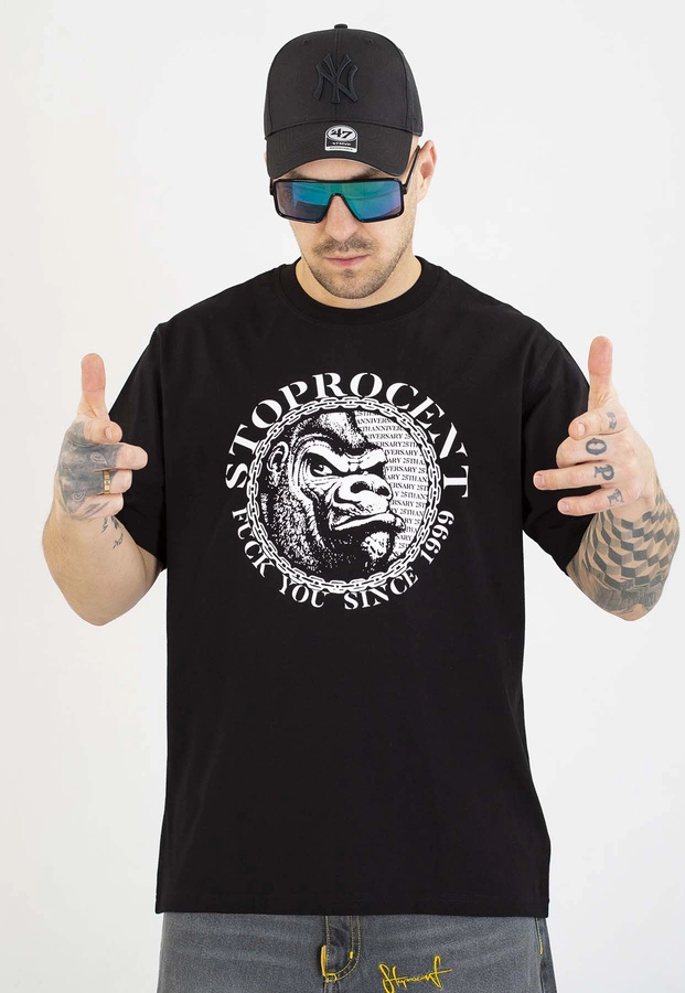 T-shirt Stoprocent 25th Anniversary Gorilla czarny