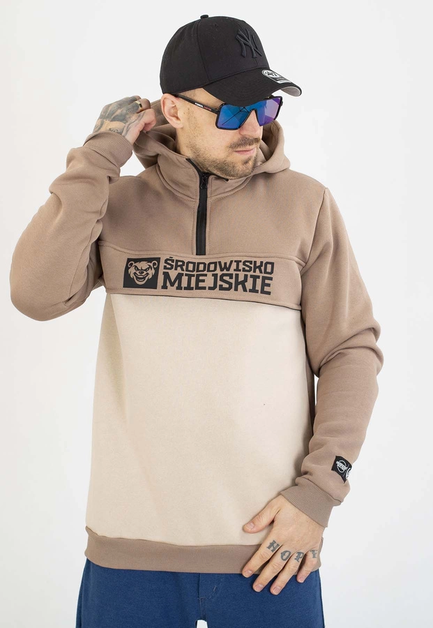 Bluza Środowisko Miejskie Z Kapturem Essential Bear beżowa kremowa