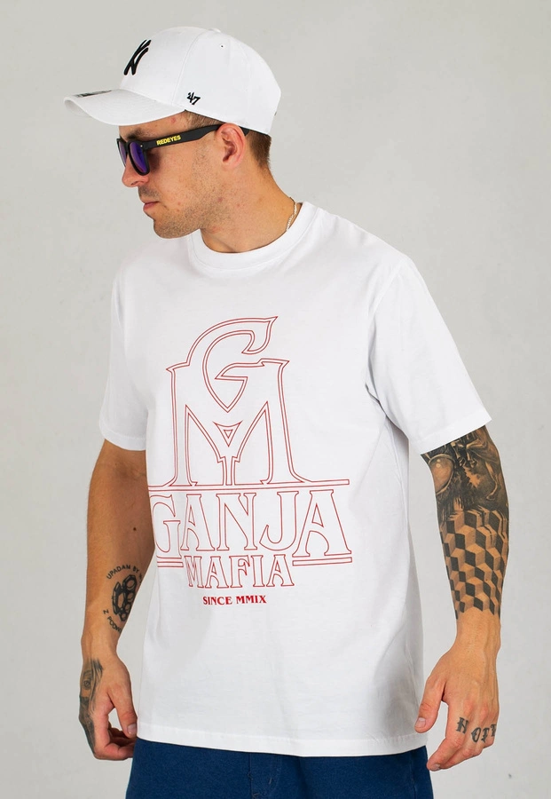 T-shirt Ganja Mafia GM Stranger biały