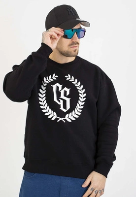 Bluza Ciemna Strefa Bez Kaptura Oversize CS Laur czarna biała