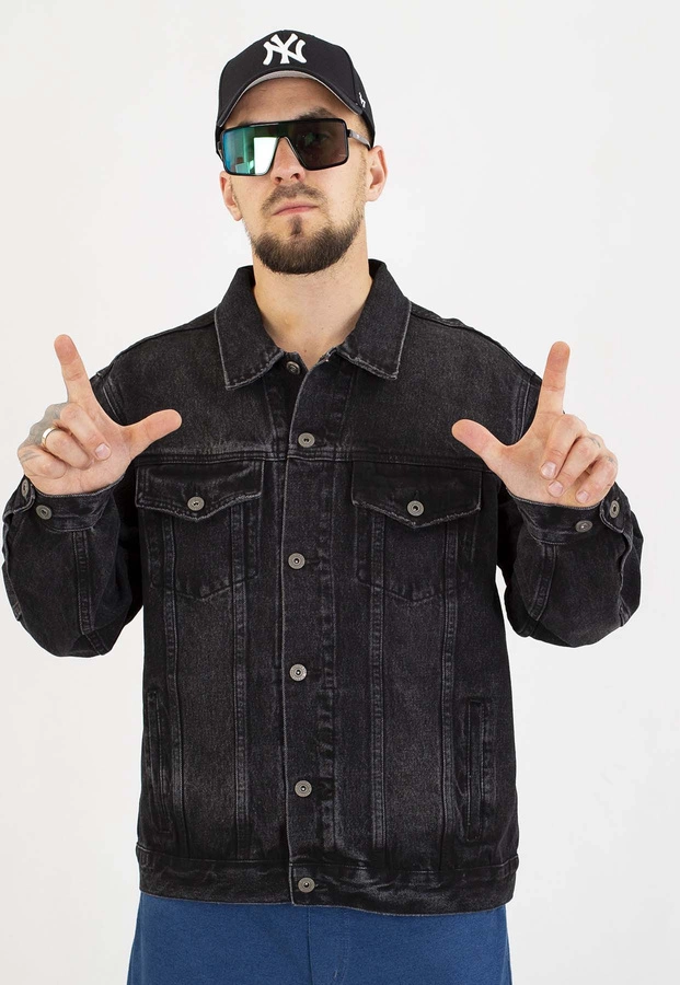 Kurtka Prosto Civil czarna sprana jeans