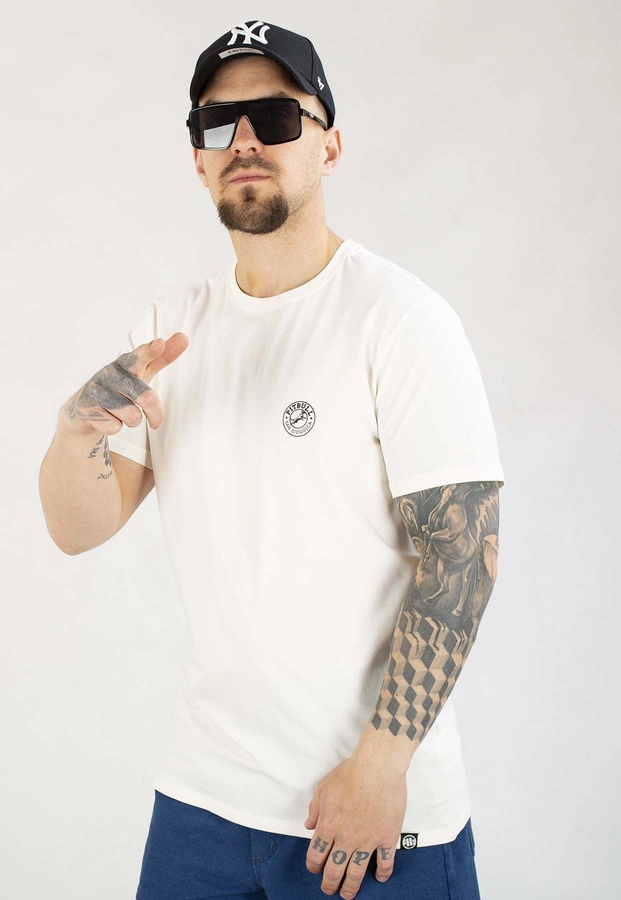 T-shirt Pit Bull Slim San Diego CA Small Logo off white