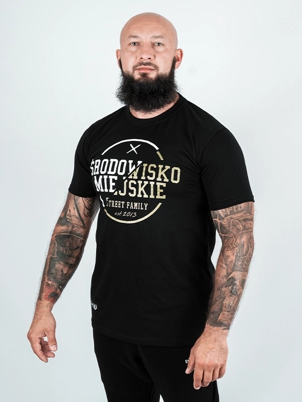 T-shirt Środowisko Miejskie Classic Cut czarno złoty 