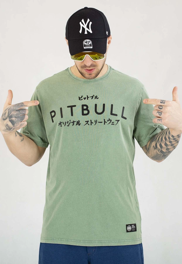 T-shirt Pit Bull Denim Washed 190 Bravery green