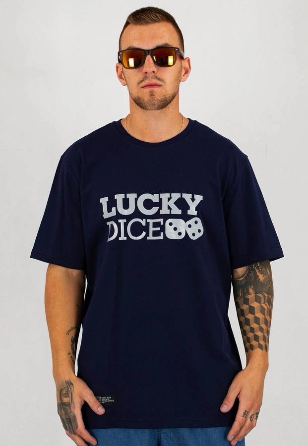 T-shirt Lucky Dice Classic granatowy