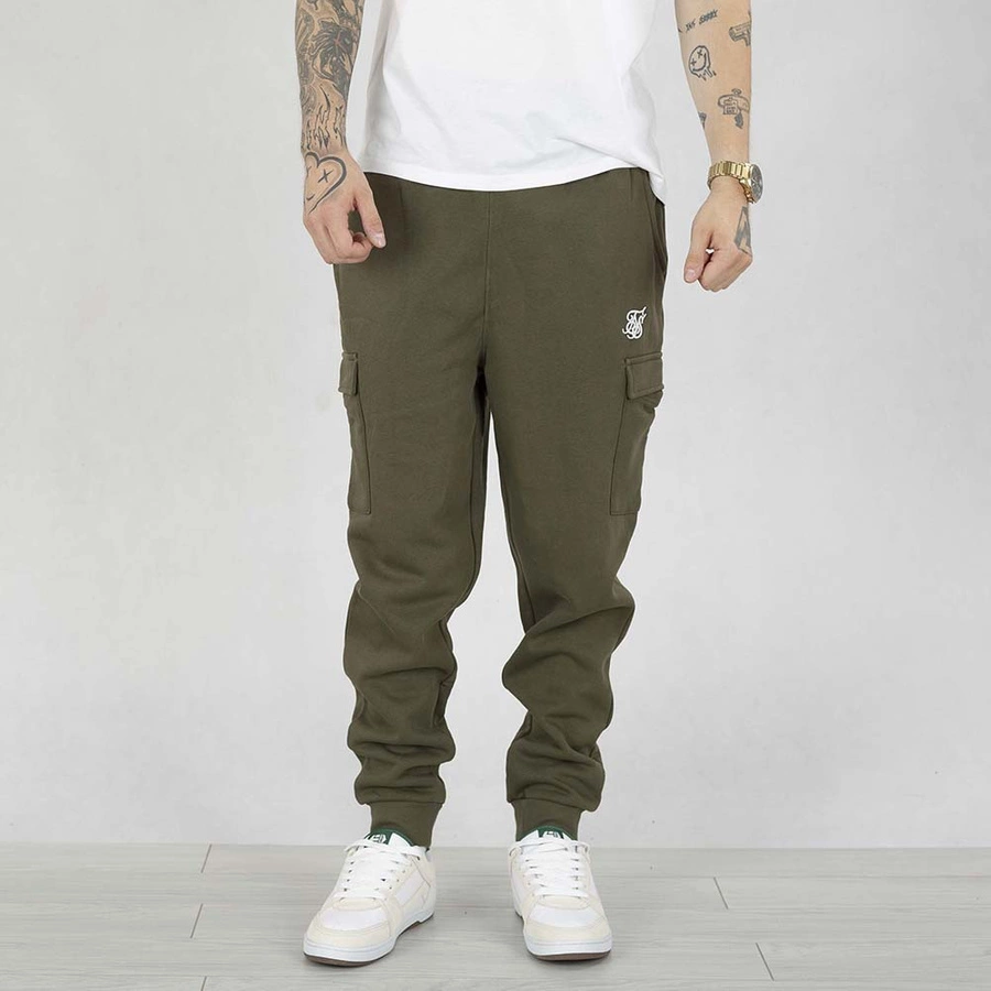 Dresy SikSilk Essentials Cargo Joggers SS-24866 khaki