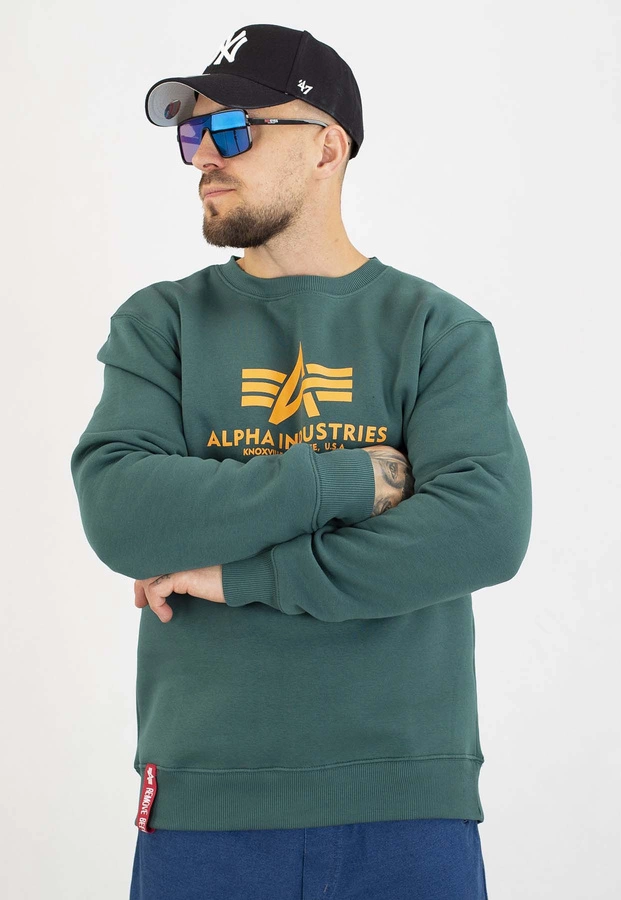 Bluza Alpha Industries Bez Kaptura Basic 178302 zielona