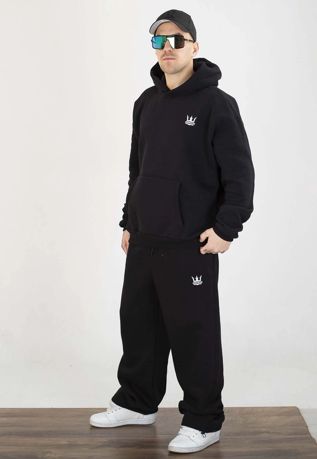 Komplet Dresowy Jigga Wear Oversize Zip Crown czarny