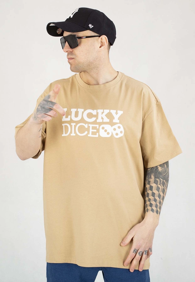 T-shirt Lucky Dice Baggy LD Classic beżowy