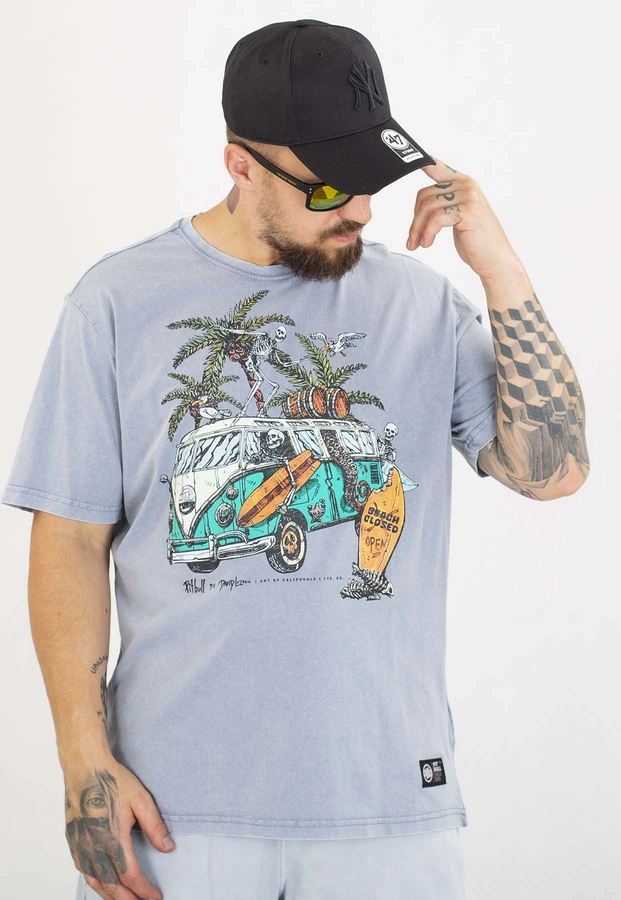 T-shirt Pit Bull Open Beach 190 washed blue