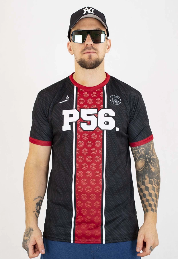 T-shirt Dudek P56 Palę Sobie Grass Football czarno czerwony
