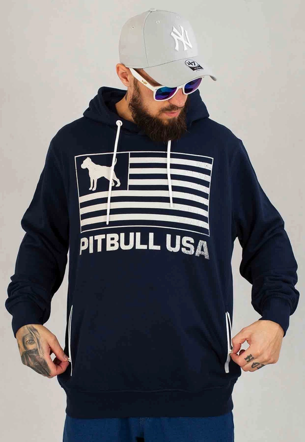 Bluza Pit Bull Z Kapturem Terry Pitbull USA granatowa