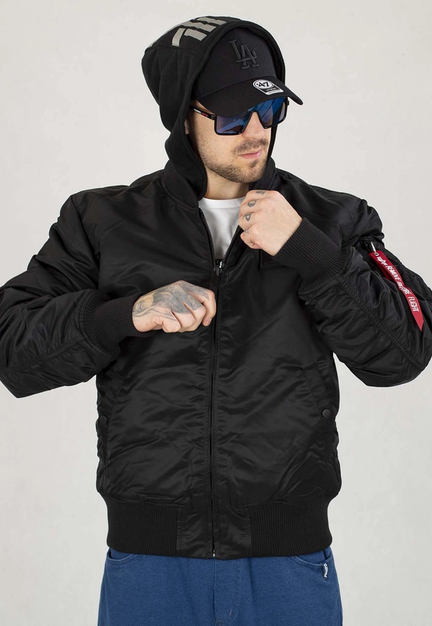 Kurtka Alpha Industries Zimowa MA-1 ZH Back Print 128113 czarno kolorowa