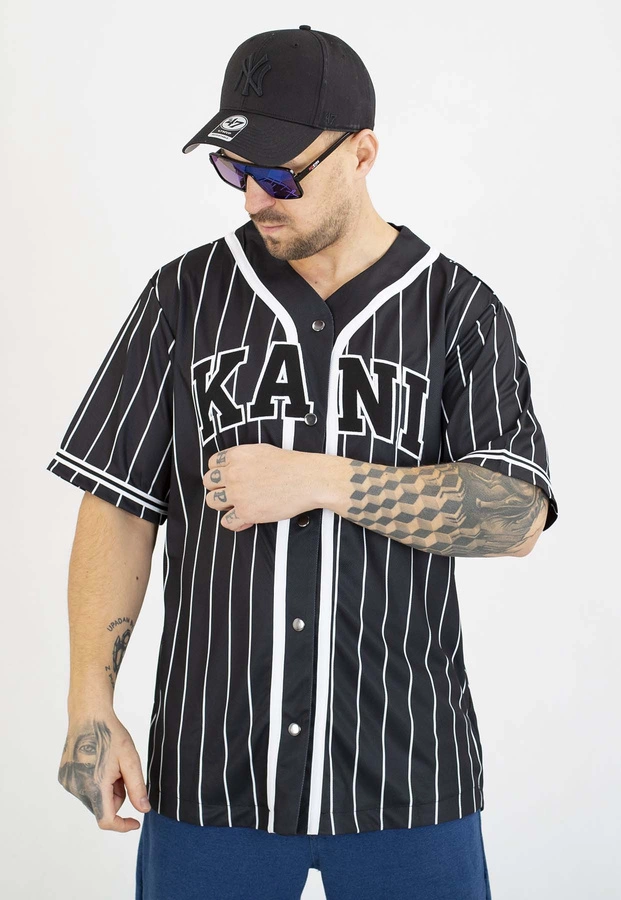 T-shirt Karl Kani Serif Pinstripe Baseball 6033360 czarno biały