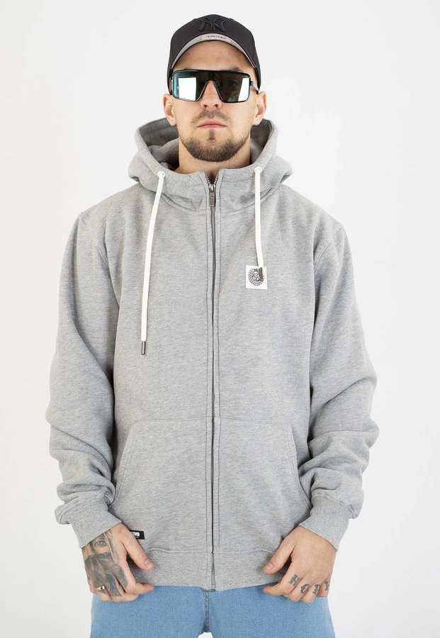 Bluza Mass Z Kapturem ZIP Patch szara
