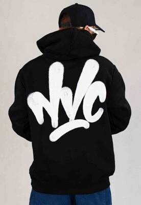 Bluza Nice View Brand Z Kapturem Big Back czarno biała