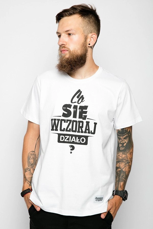 T-shirt Diamante Wear Co się wczoraj działo? biały