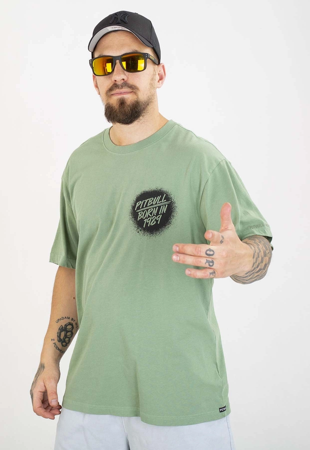 T-shirt Pit Bull Loose Fit Graffiti 210 washed green