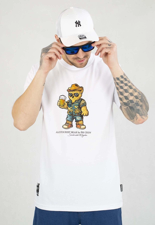 T-shirt Środowisko Miejskie Alcotourist Bear biały