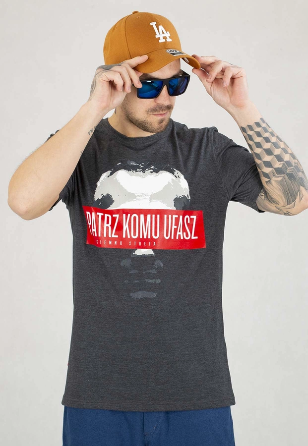 T-shirt Ciemna Strefa Patrz Komu Ufasz grafitowy