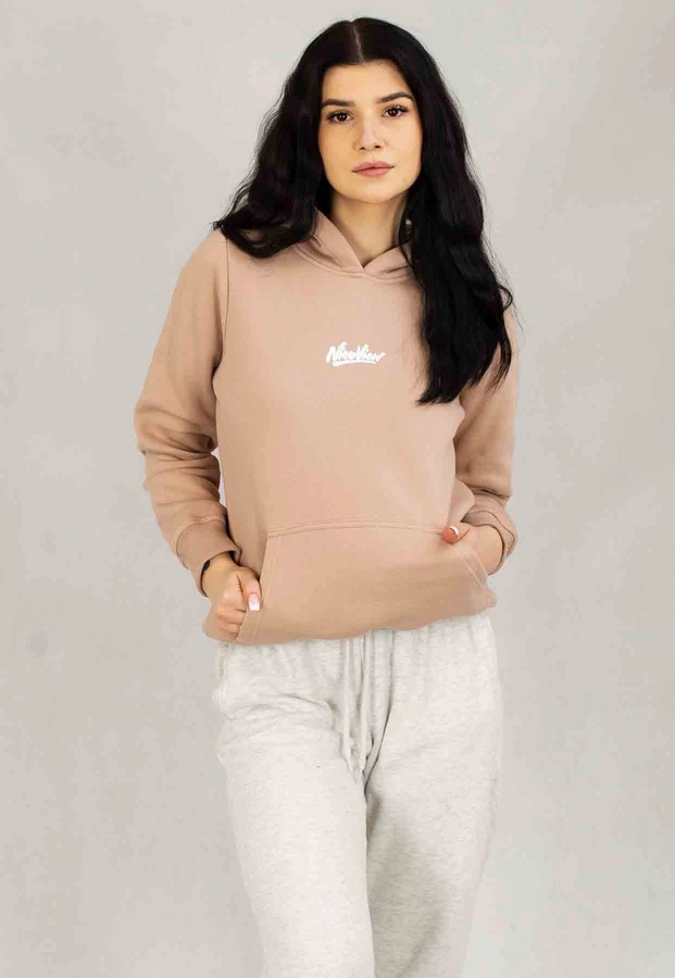 Bluza Nice View Brand Z Kapturem Small beżowa