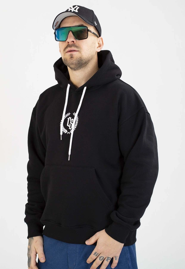 Bluza Ciemna Strefa Z Kapturem Oversize CS Laur czarno biała