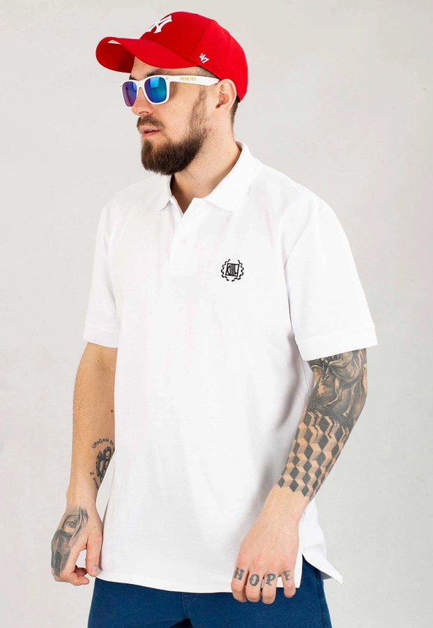 T-shirt Polo Diil Laur biało czarny