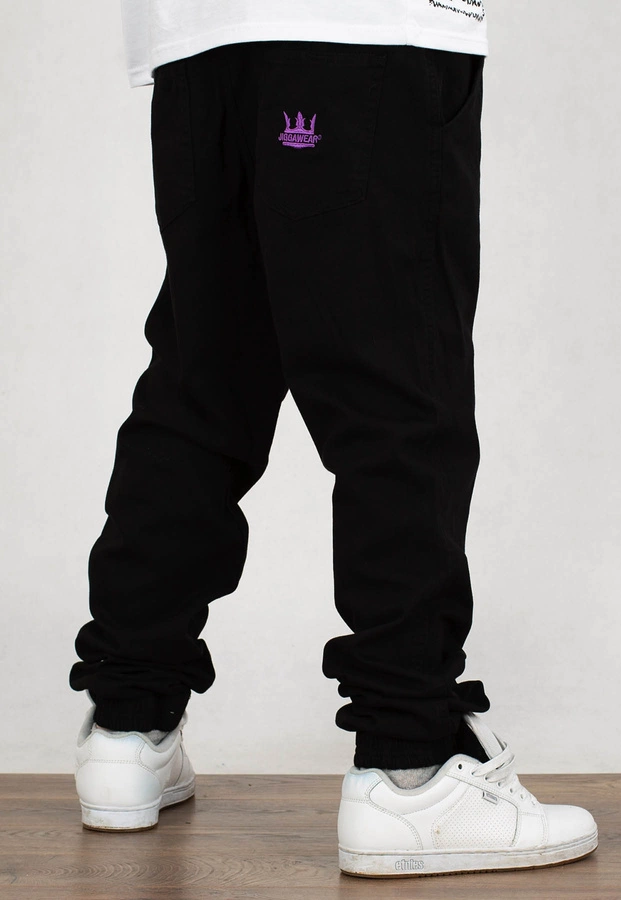 Spodnie Jigga Wear Jogger Crown Stitch black violet