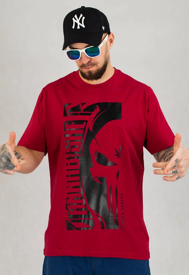 T-shirt Ganja Mafia Cannabisher bordowy