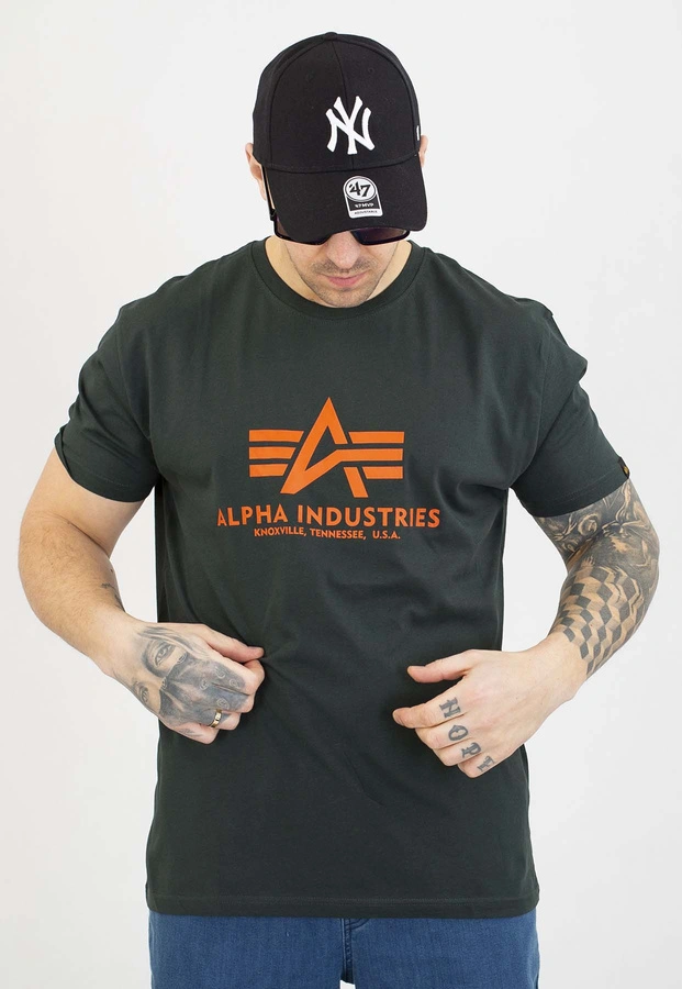 T-shirt Alpha Industries Basic 100501 ciemno zielony