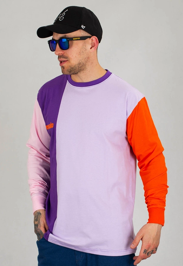 Longsleeve El Polako Cut Half fioletowo różowo pomarańczowy