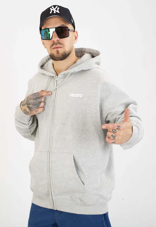 Bluza Prosto Z kapturem ZIP Logo szara