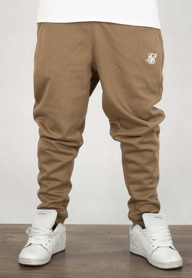 Dresy SikSilk Essentials Joggers brązowe