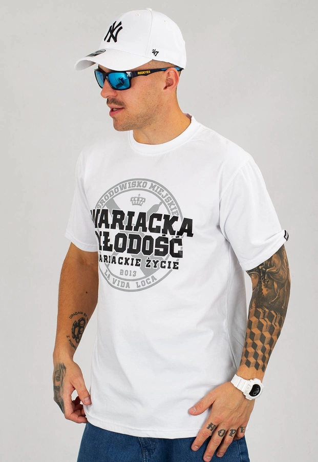 T-shirt Środowisko Miejskie Wariacka Młodość biały