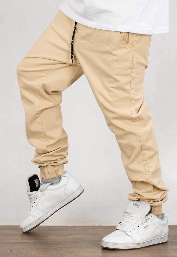 Spodnie Jigga Wear Jogger Crown Stitch beige white