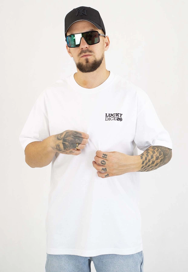 T-shirt Lucky Dice Baggy Truck biały