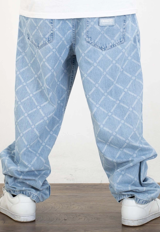 Spodnie Mass Jeans Extra Baggy Fit Monogram light blue