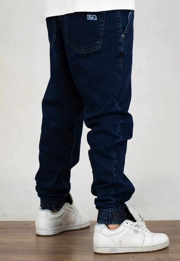 Spodnie SSG Jogger Slim Small Logo ciemno niebieskie