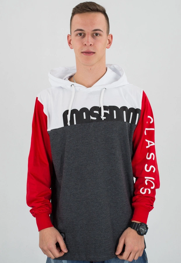 Longsleeve Mass Demo biało szary