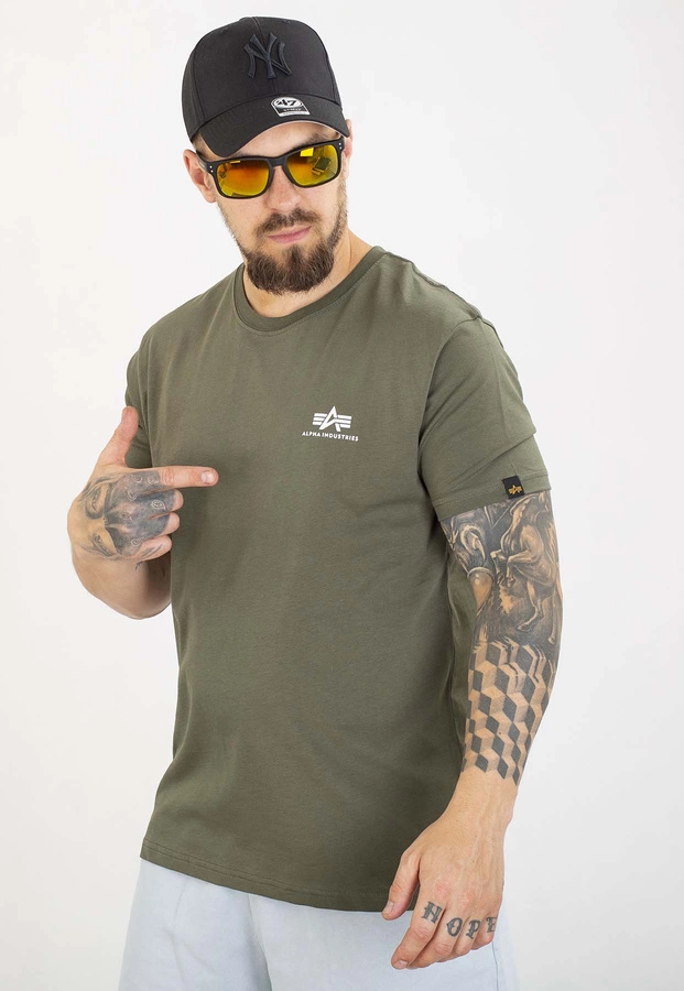 T-shirt Alpha Industries Back Print 128507 oliwkowy