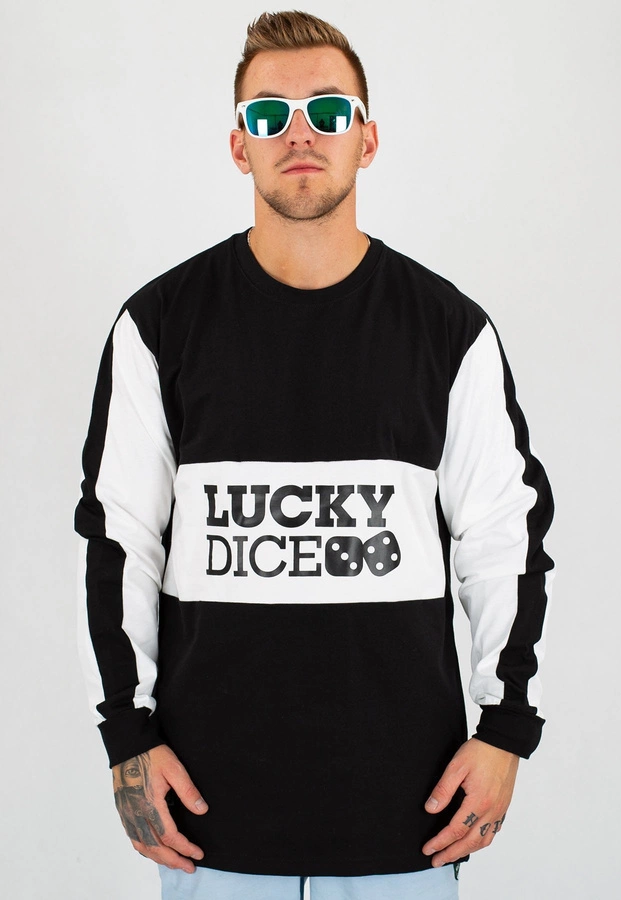 Longsleeve Lucky Dice Stripe Cut biało czarny