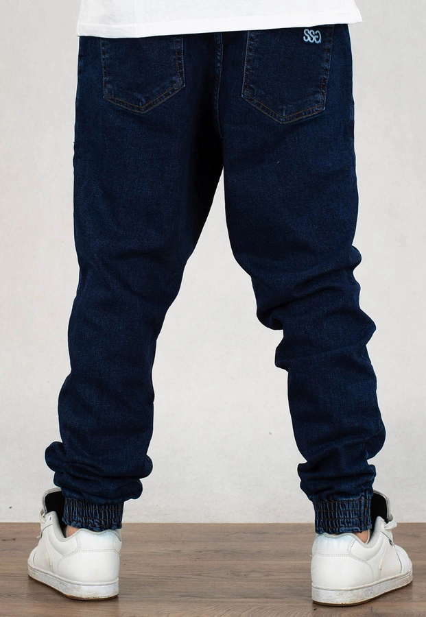 Spodnie SSG Jogger Slim Small Logo ciemno niebieskie