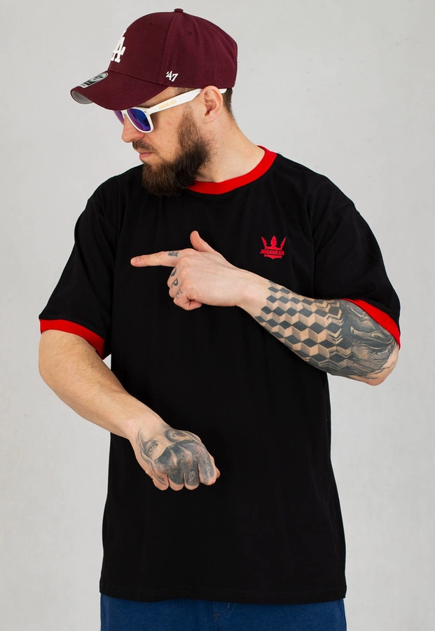 T-shirt Jigga Wear Contrast Tee czarno czerwony